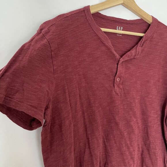 Gap lived- in red men's large t-shirt summer top burgundy cotton lightweight - Picture 4 of 7